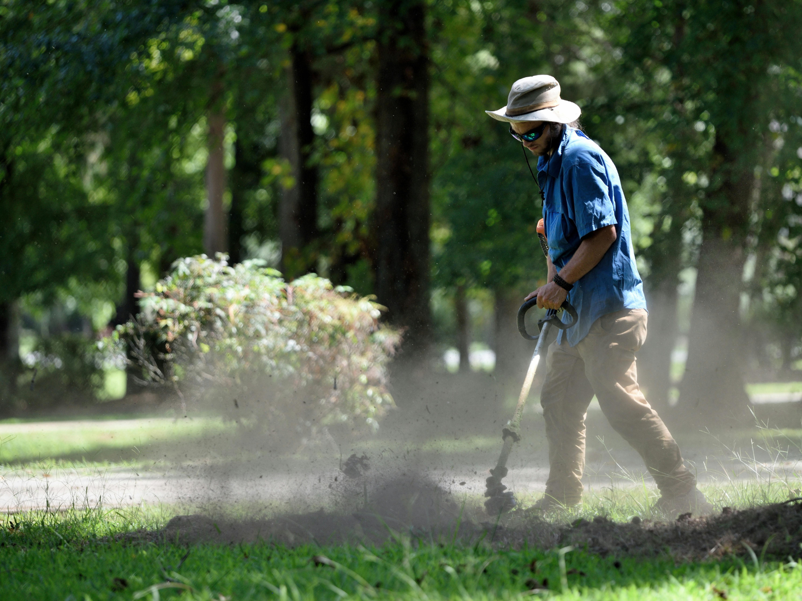Full lawn maintenance service with a clean and tidy yard