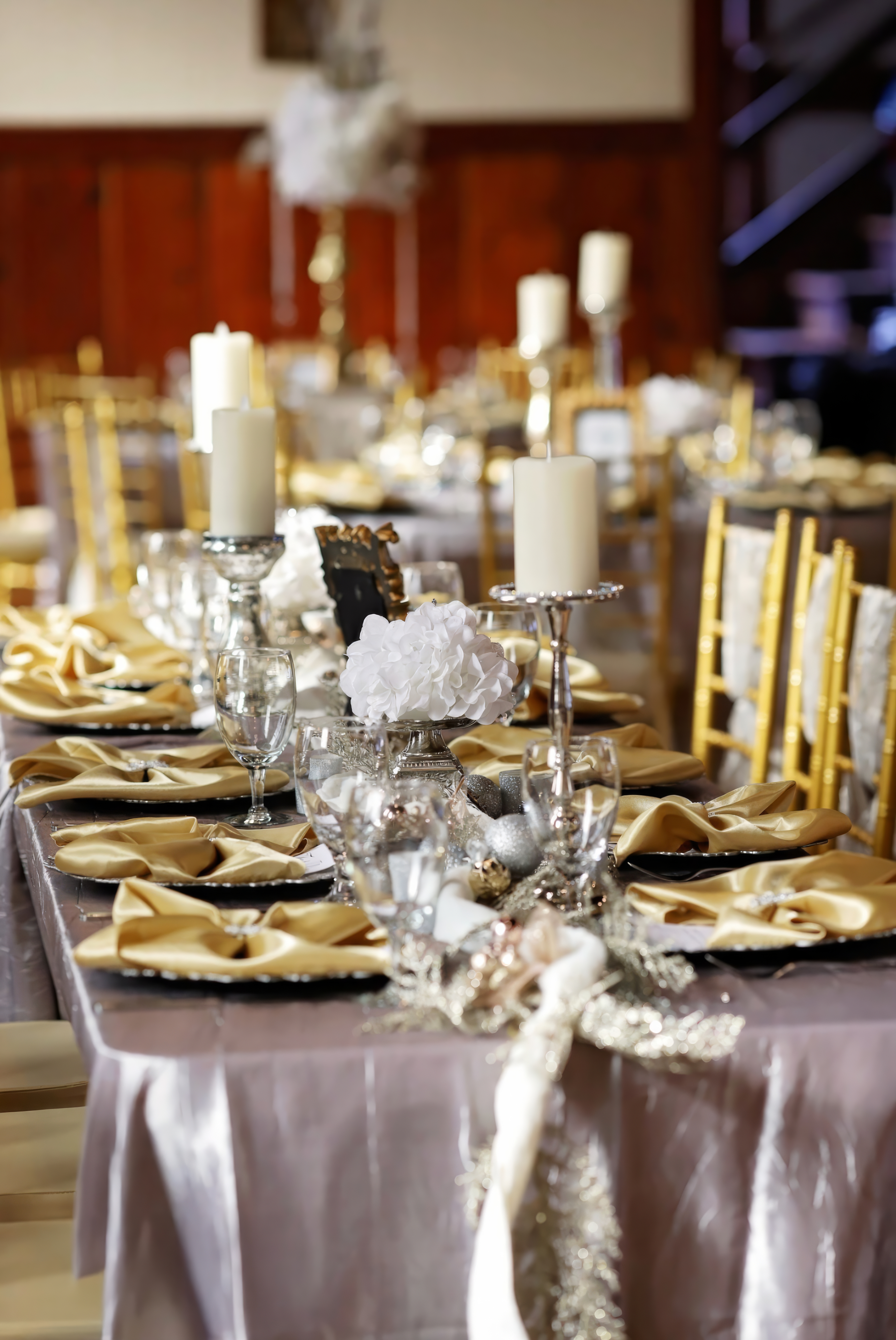 Perfectly set event dining table
