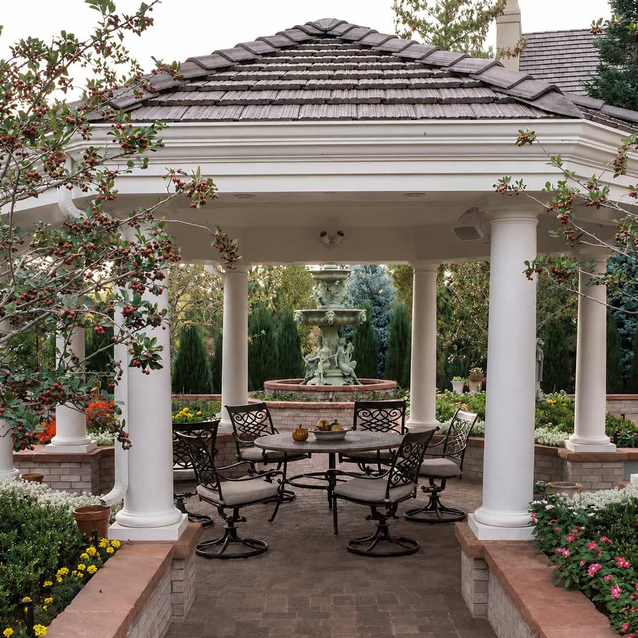 Top-Right-Terra Bella home exterior at dusk