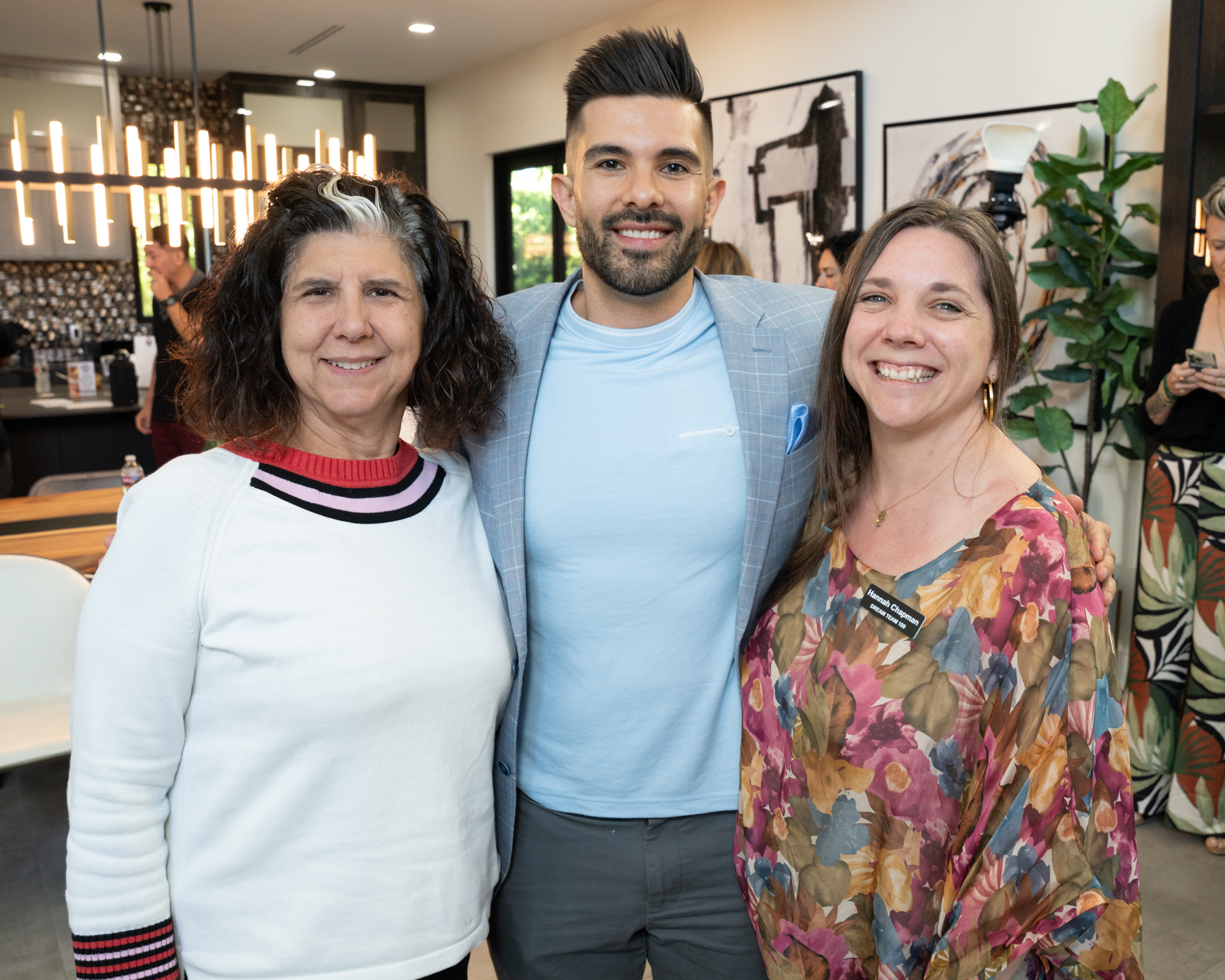 Members at dinner networking