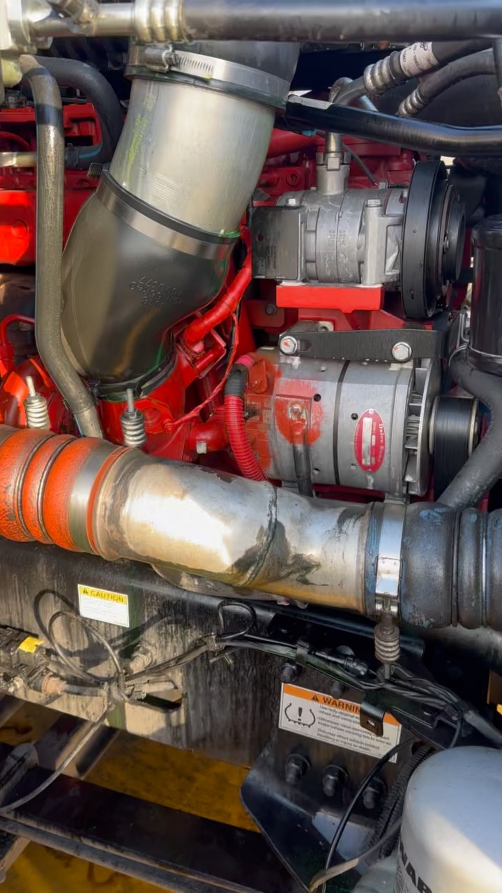 Before - dirty truck engine