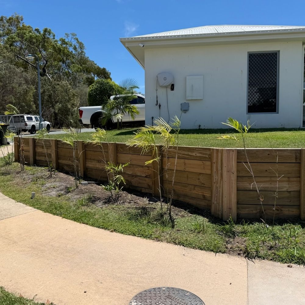 Completed retaining wall project Sunshine Coast