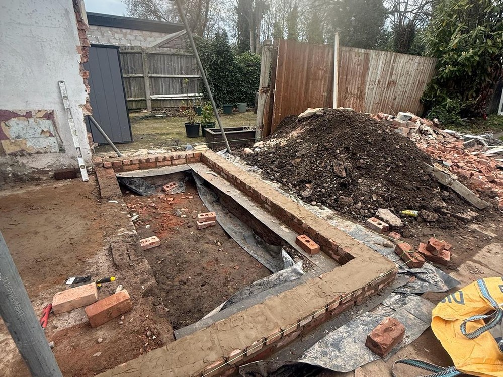 Extension blockwork under construction