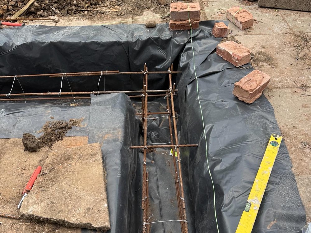 Foundation and reinforcement groundwork