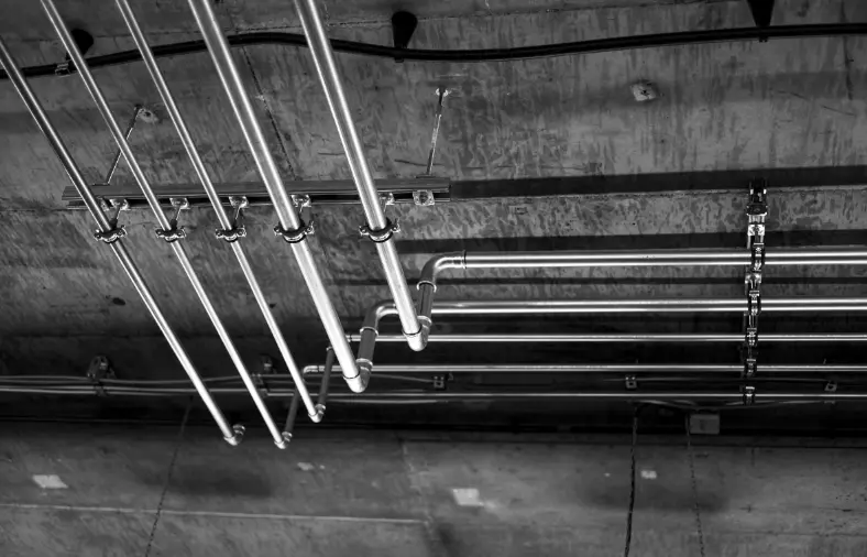 Pipes going across the ceiling