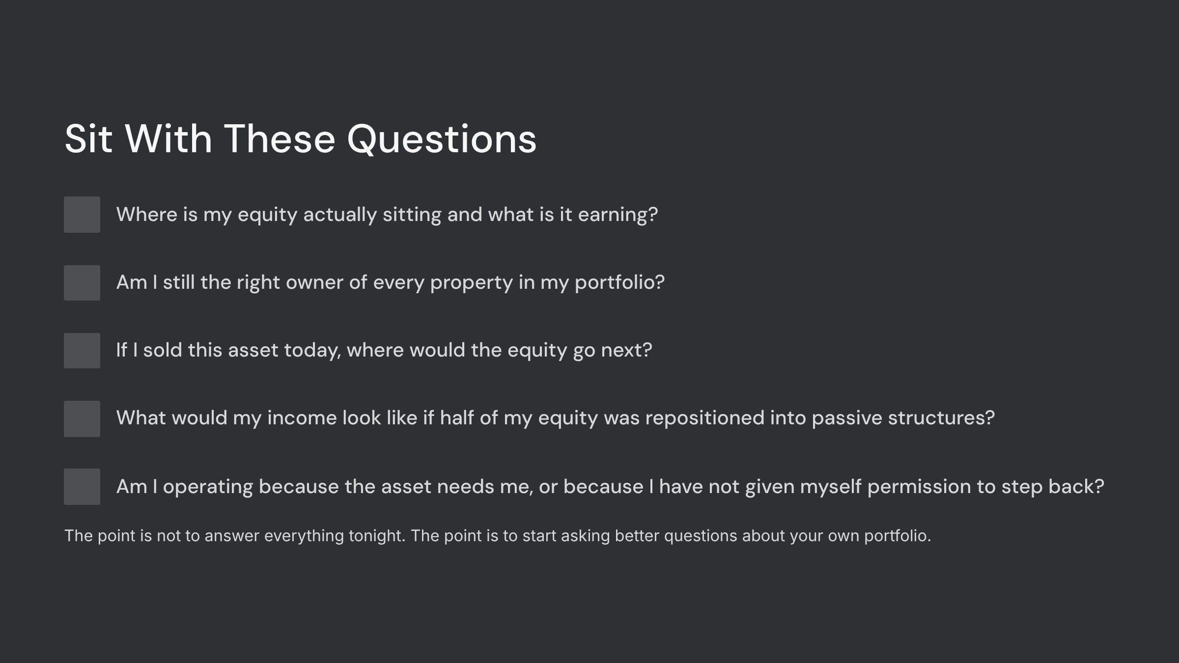 Five Questions to Ask About Your Equity Right Now.