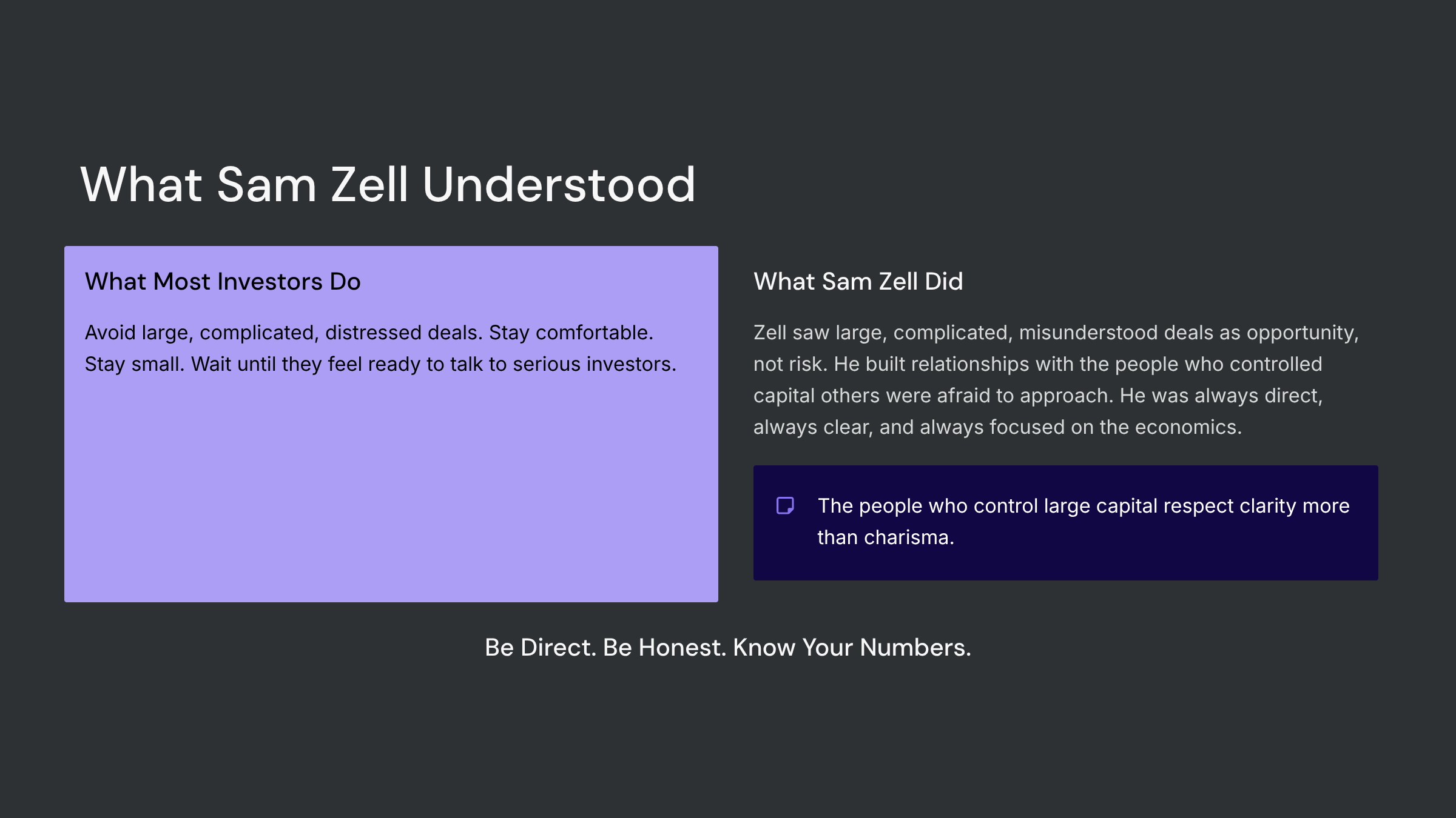 What Sam Zell Understood vs What Most Investors Do