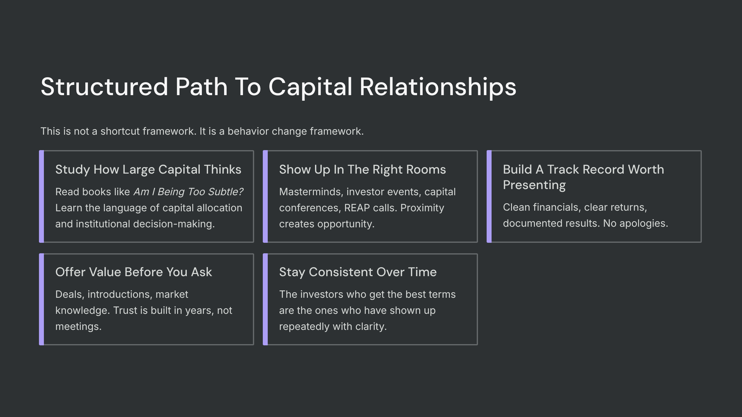 Structured Path to Capital Relationships