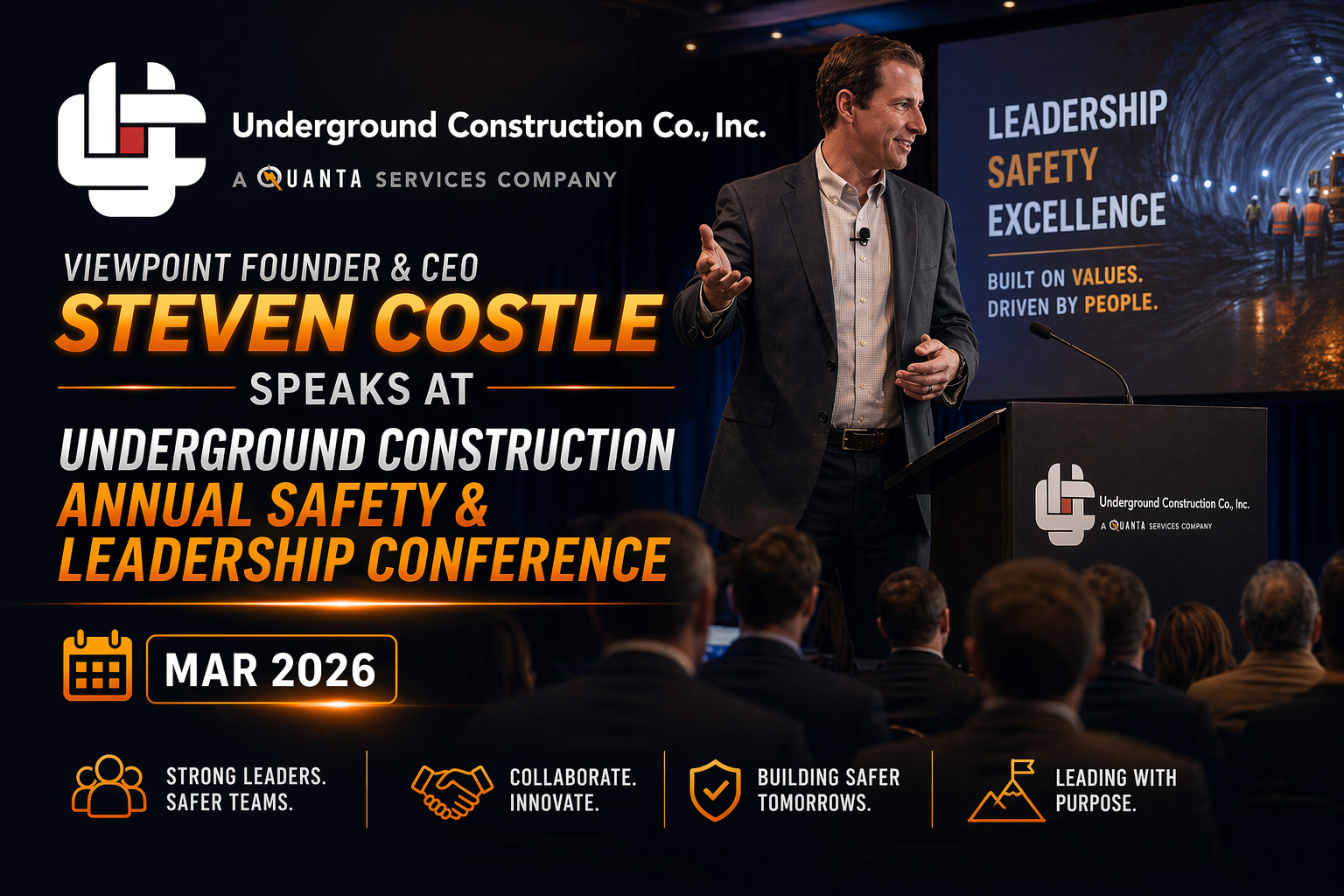 Steven Costle speaking at Underground Construction Annual Safety and Leadership Conference