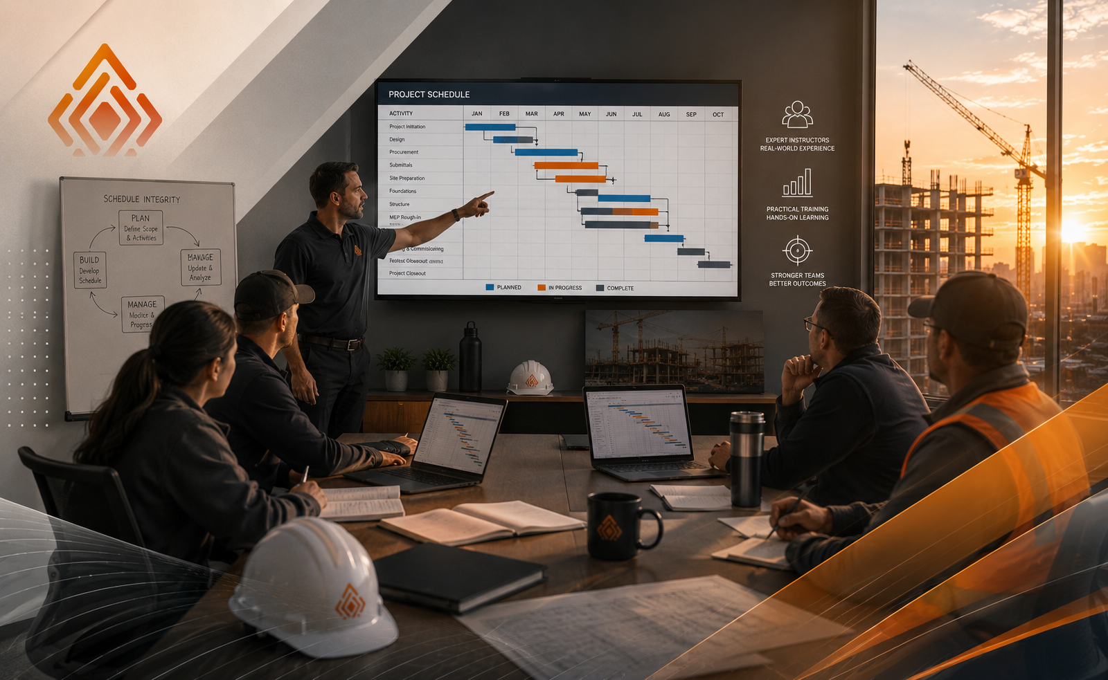 Construction team training and scheduling capability