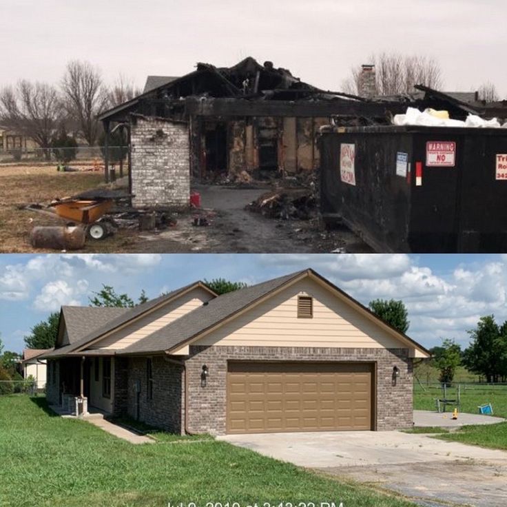 Fire damaged home restored by Fire Pros Services, before and after