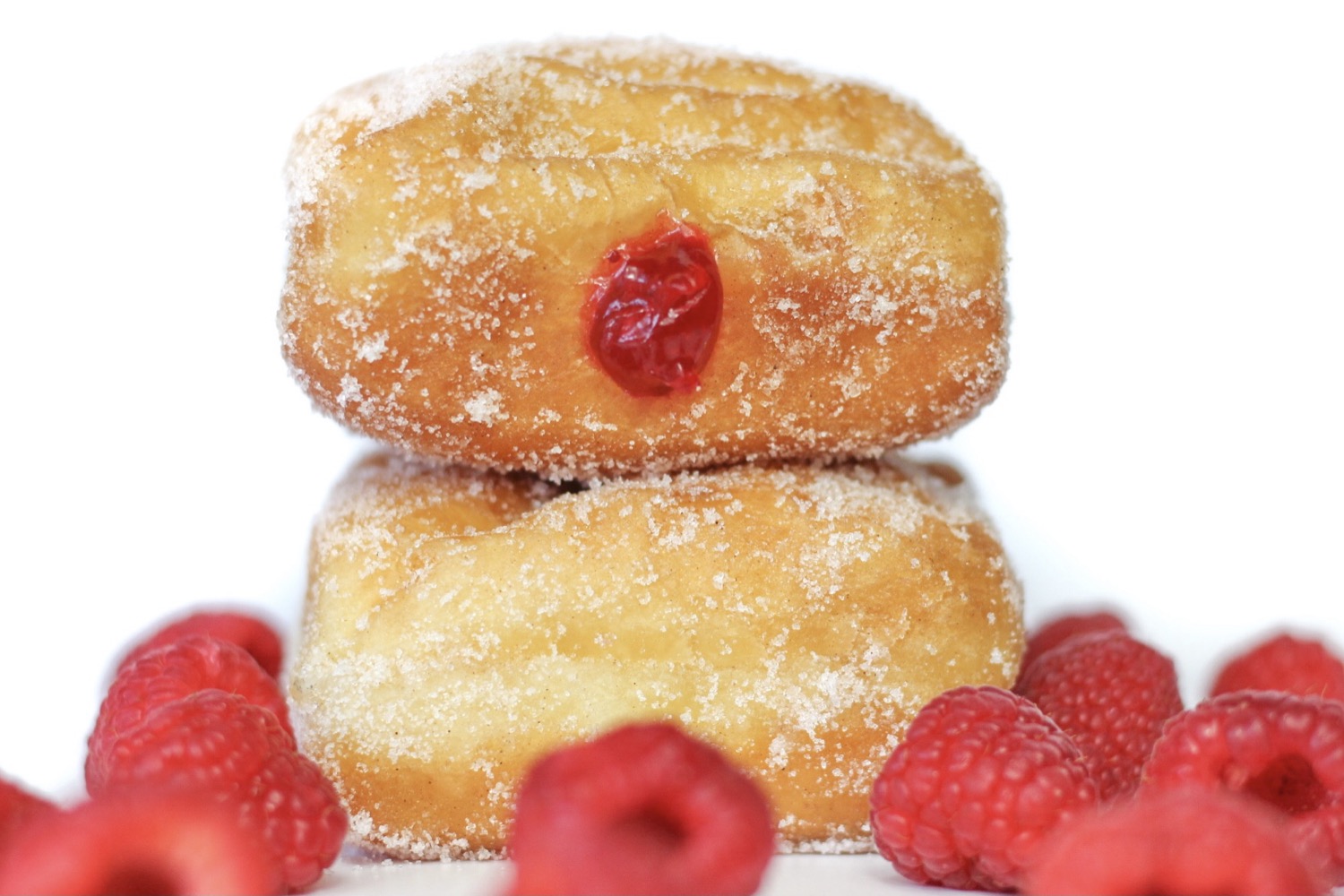 Raspberry cream malasada