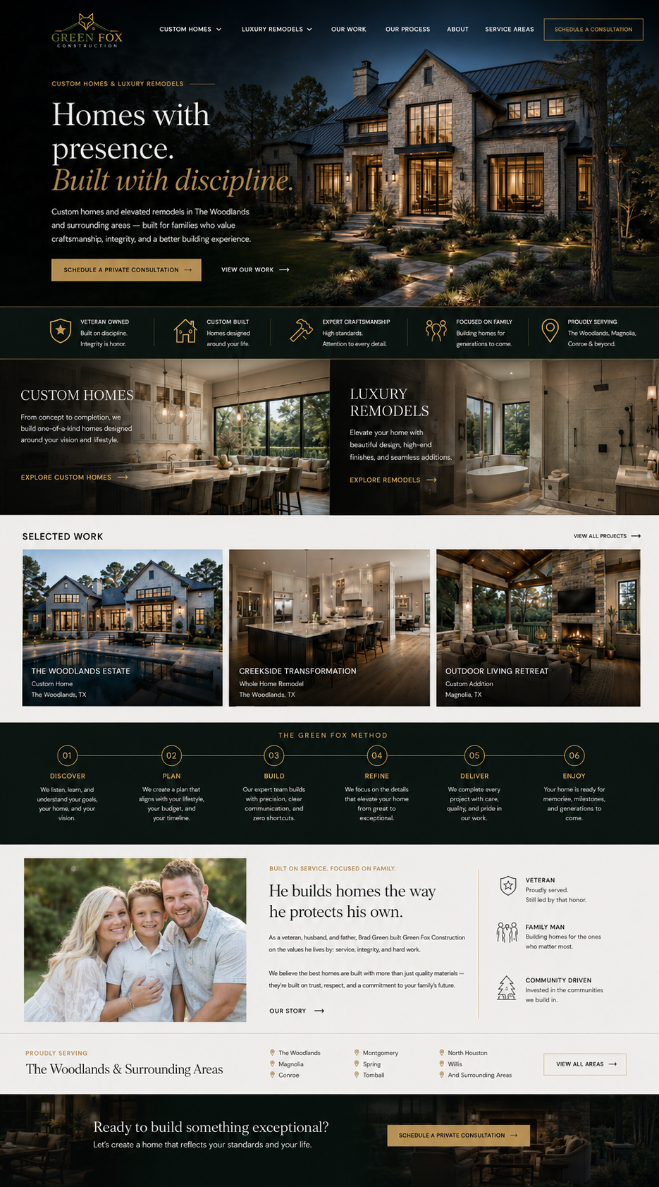 Green Fox Construction website after redesign by Pencil and Stone Marketing