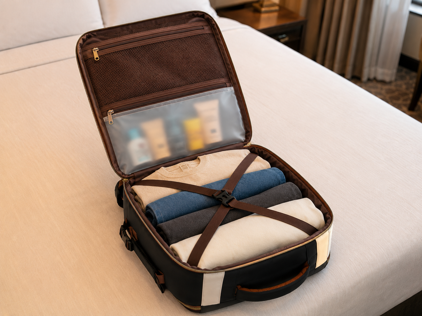 Inside organization of the LOVEVOOK travel backpack