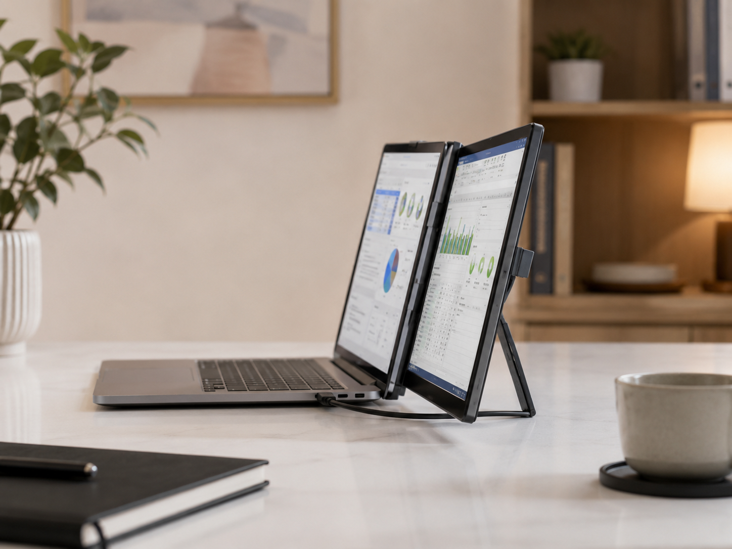 Zerfis laptop screen extender side view Zerfis laptop screen extender side view