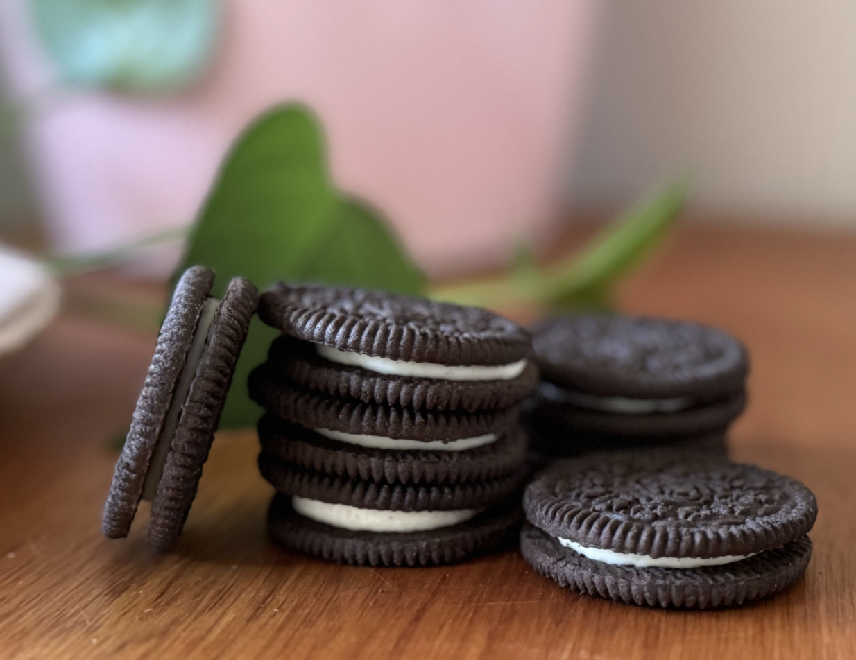 A stack of oreo cookies on a table A stack of oreo cookies on a table