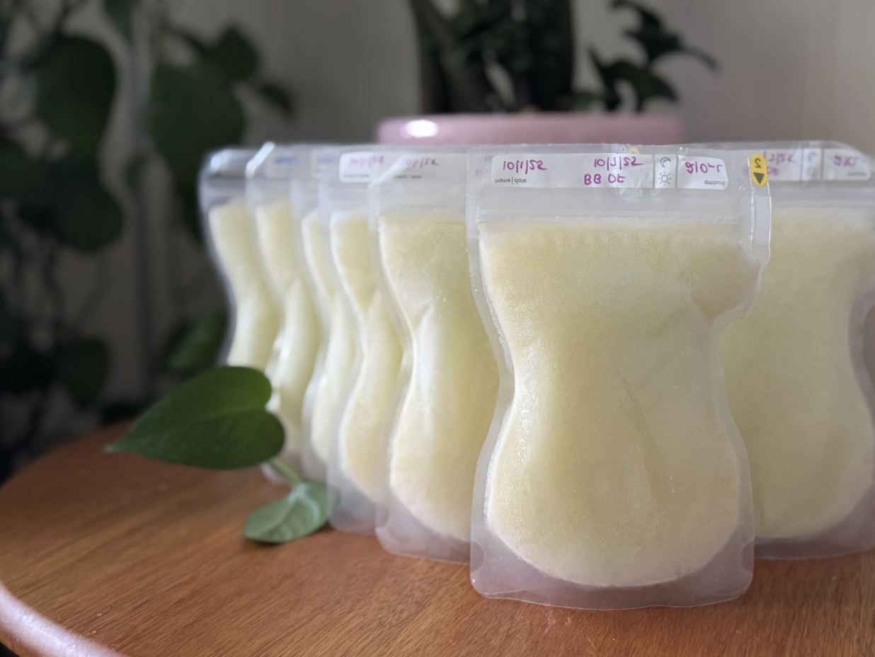 A stack of milk freezer bags A stack of milk freezer bags