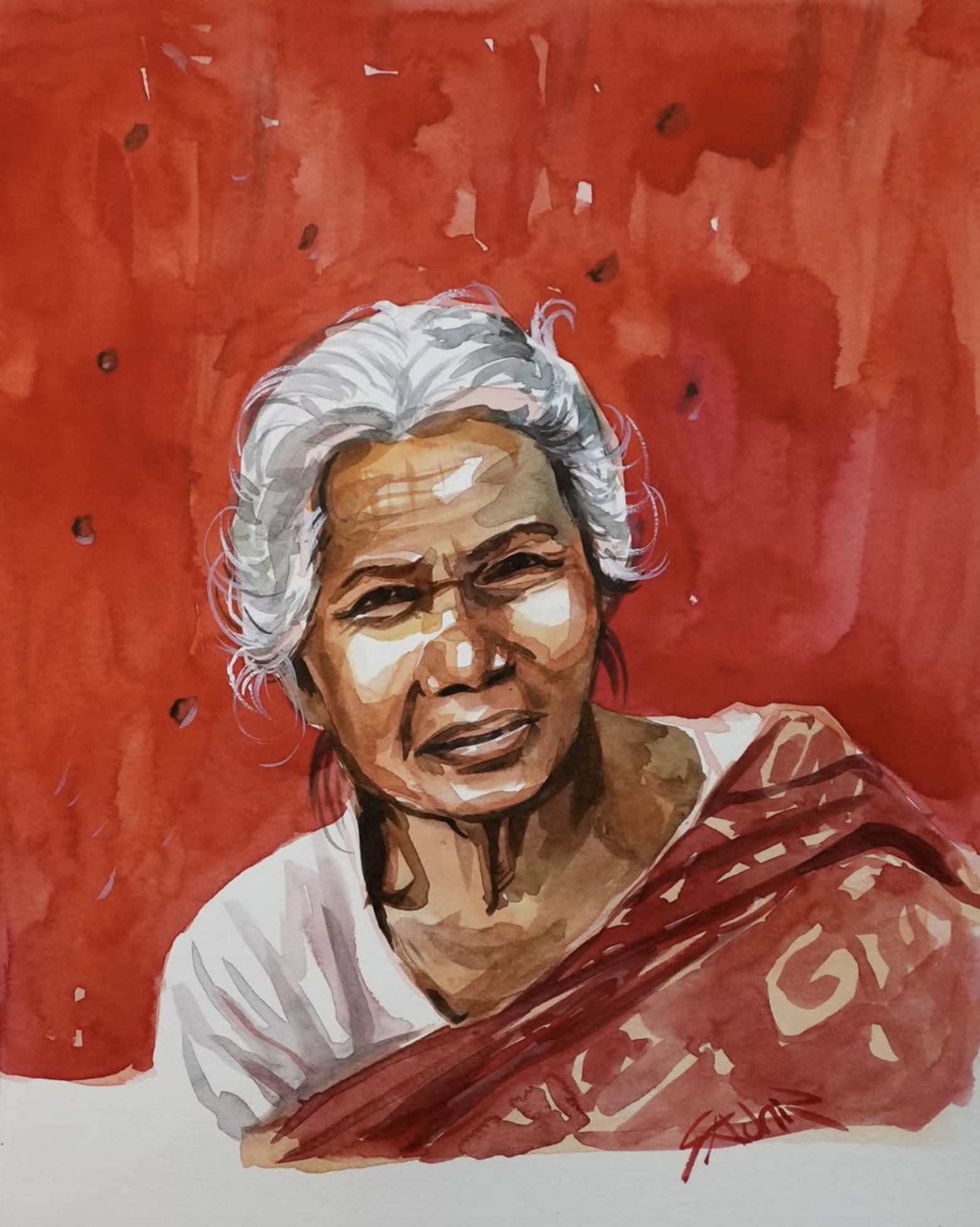 Watercolor painting by Artist Sachin before he joined Mastering Watercolor Realism