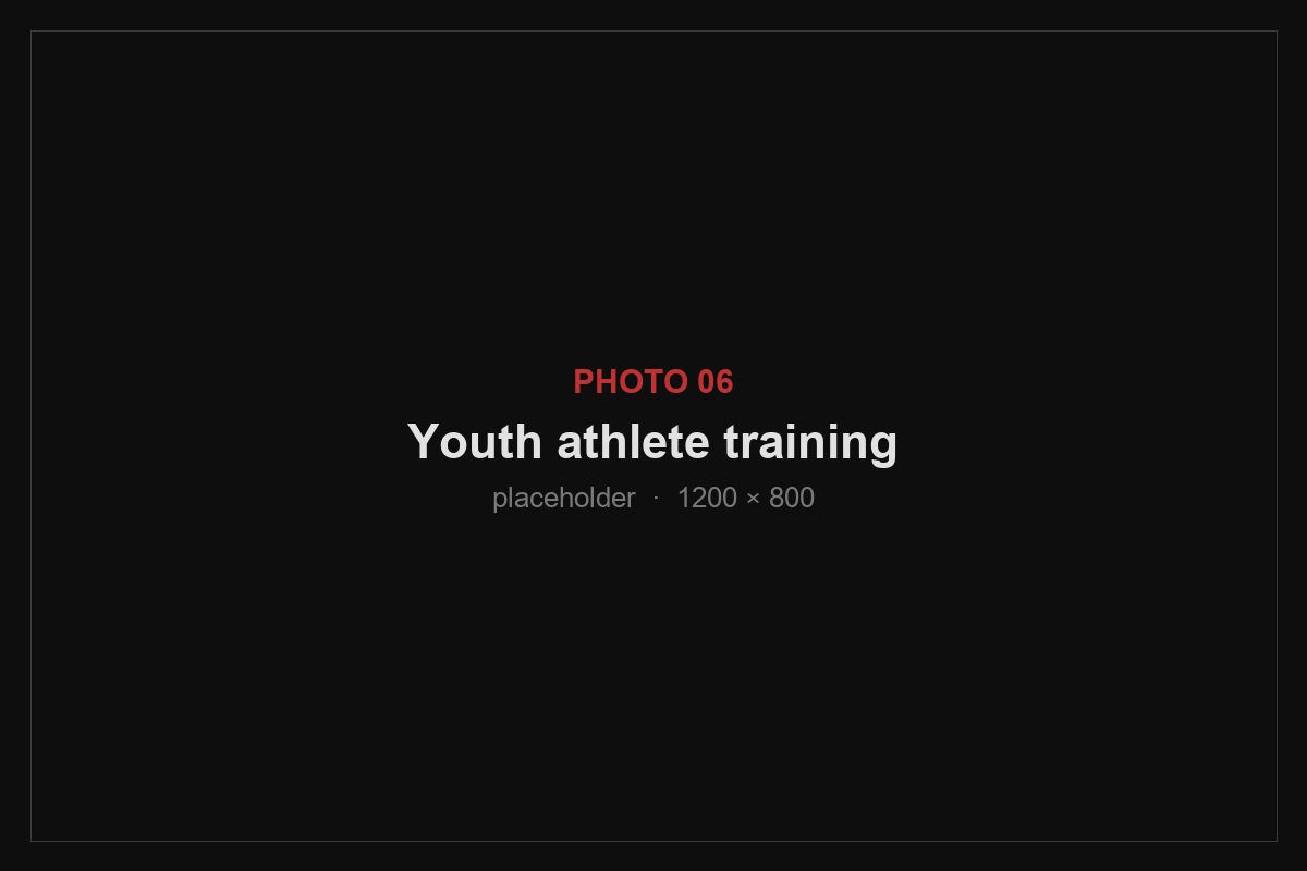 A youth athlete sprinting