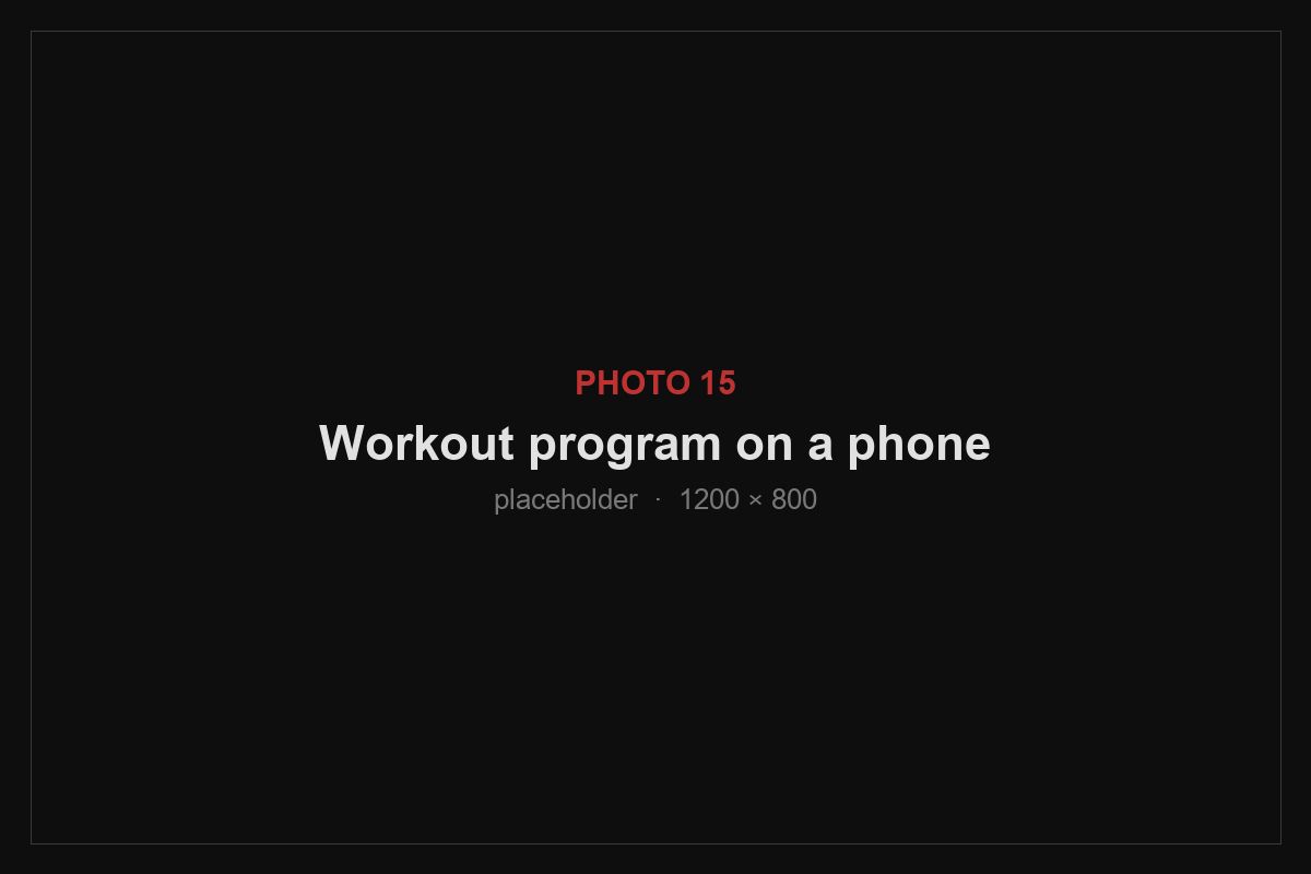 A client following a programmed session on a phone