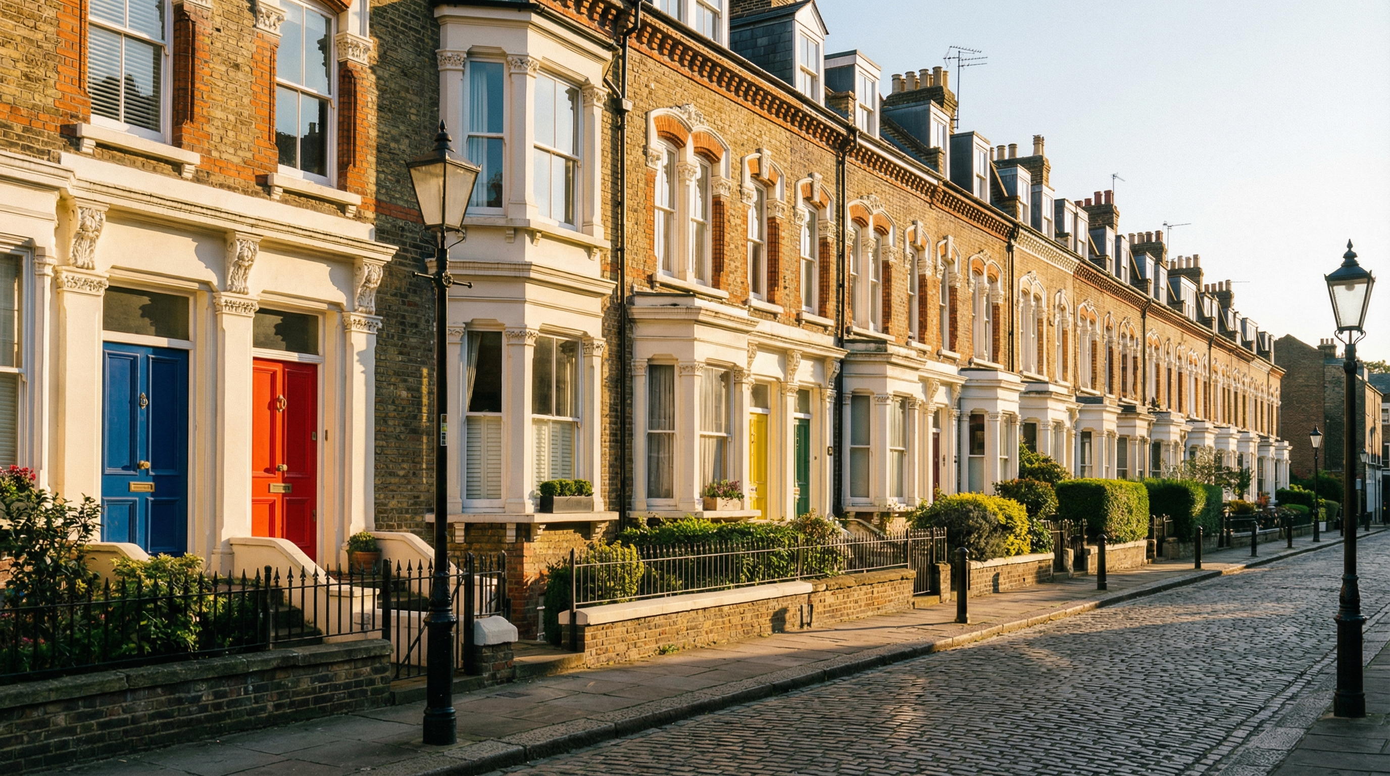 Row of Victorian terraced houses