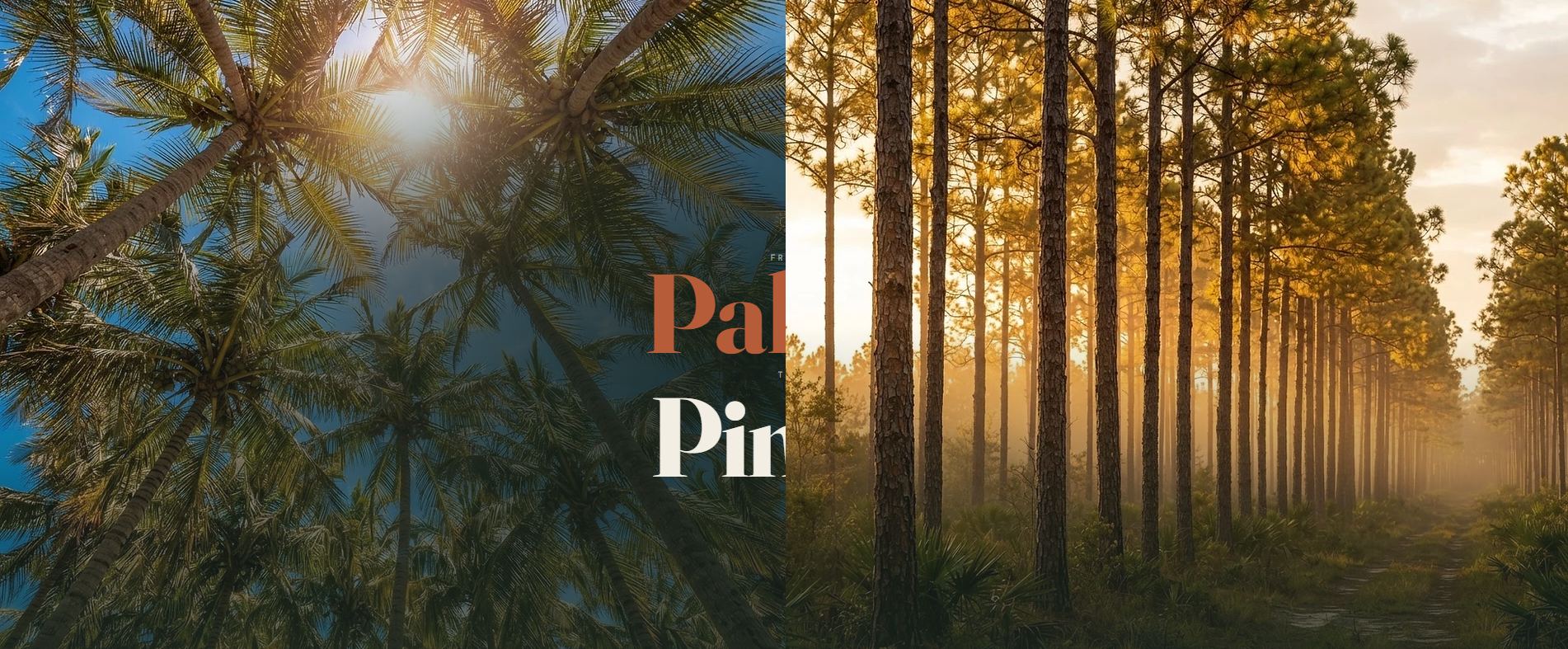Palm trees under sunlight