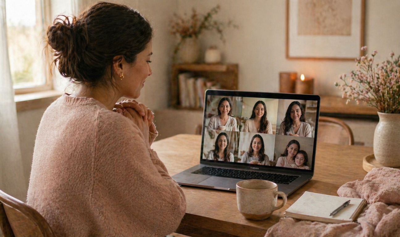 Encuentro en línea de un círculo de madres