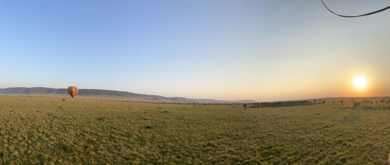 Hot air balloon over the Maasai Mara at sunrise, Kenya