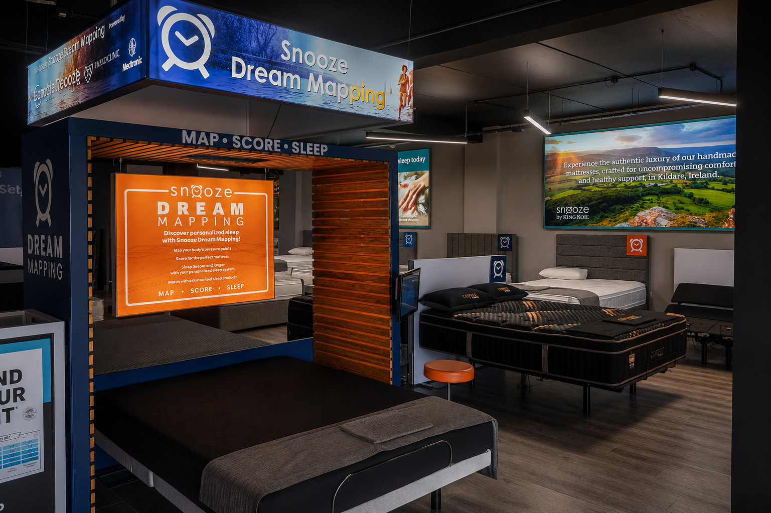 The Snooze Dream Mapping station inside the Cork showroom