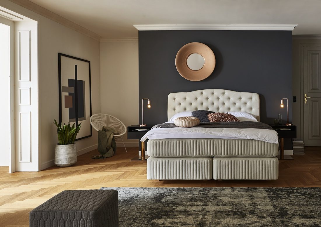 Kamjo continental bed showing the sprung divan base