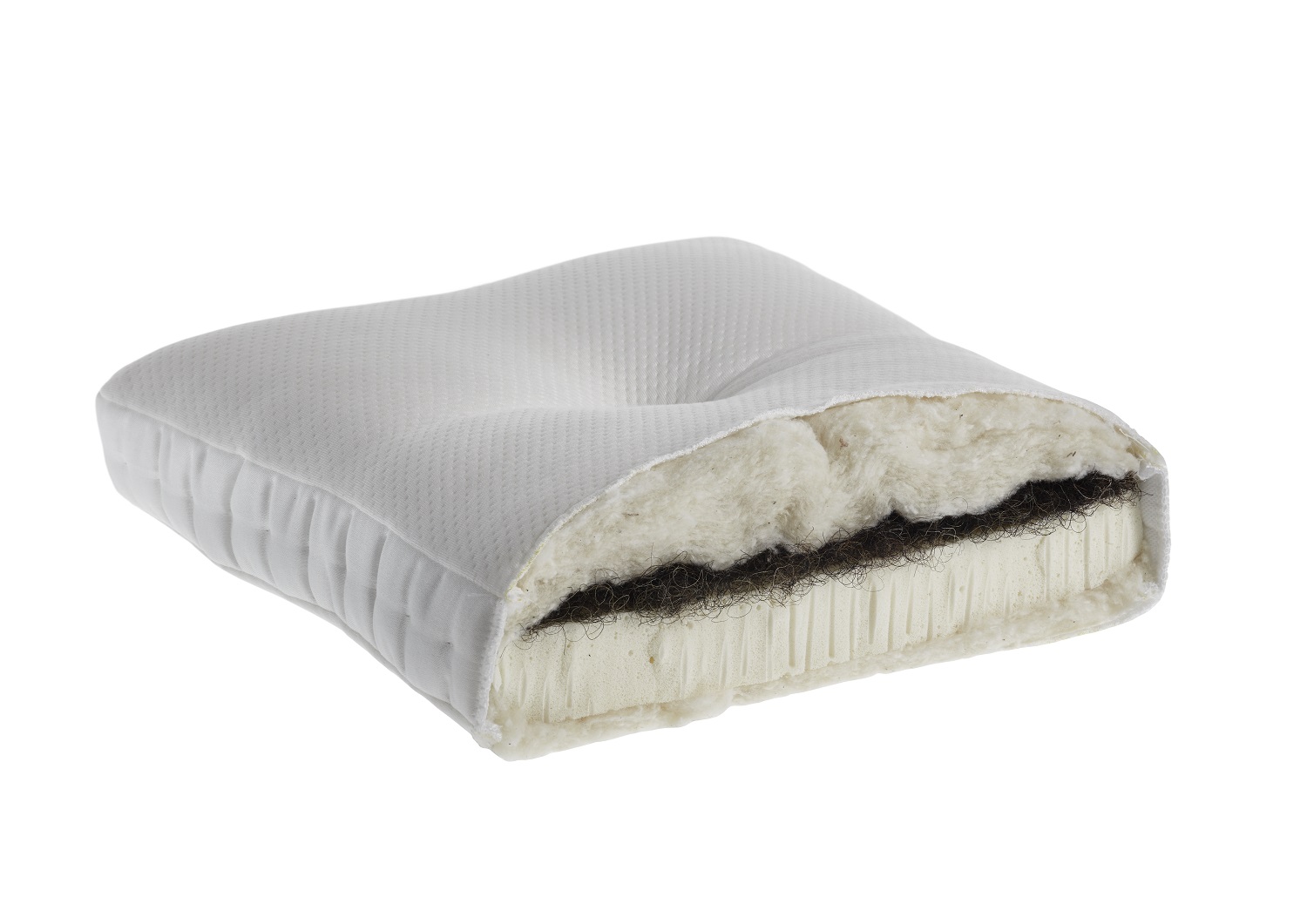 Cutaway showing the natural layers inside a Kamjo mattress