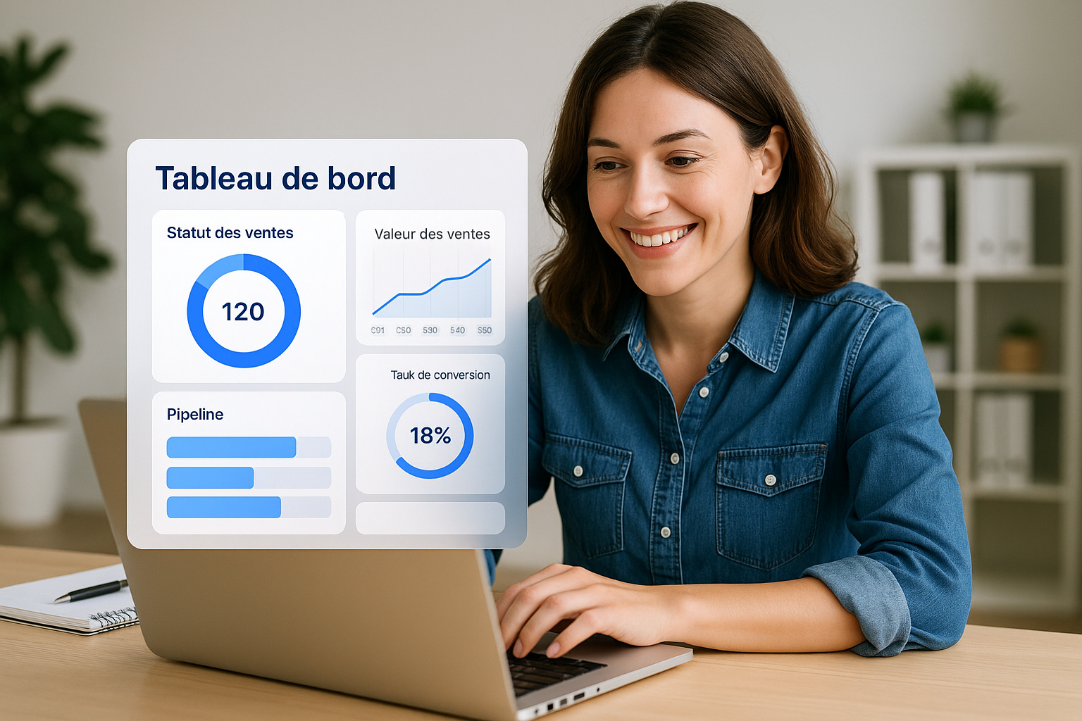 Interface du tableau de bord TierPeak - Gestion CRM et marketing