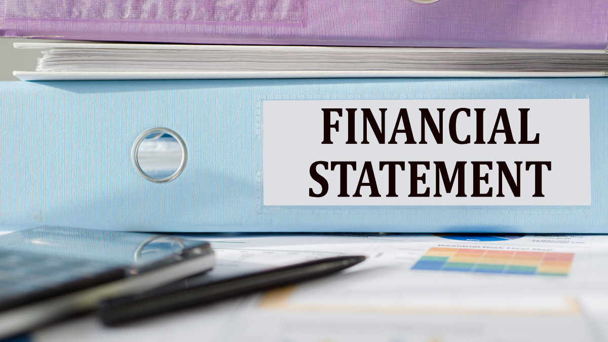 Small business financial statement with organized bookkeeping records
