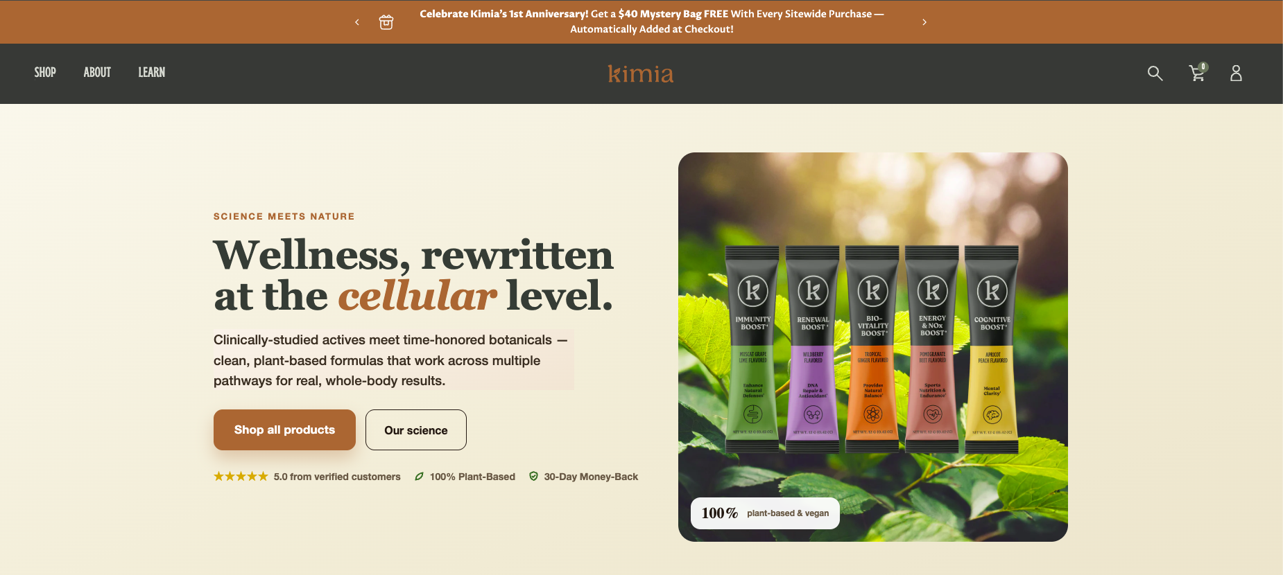 Sales page built for a supplement brand