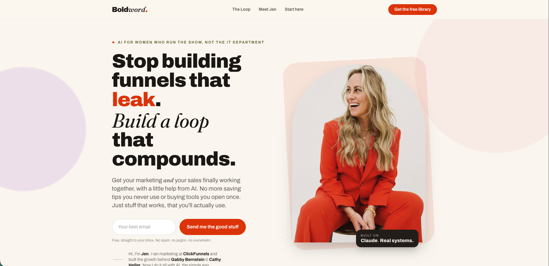 Sales funnel built for a coaching brand
