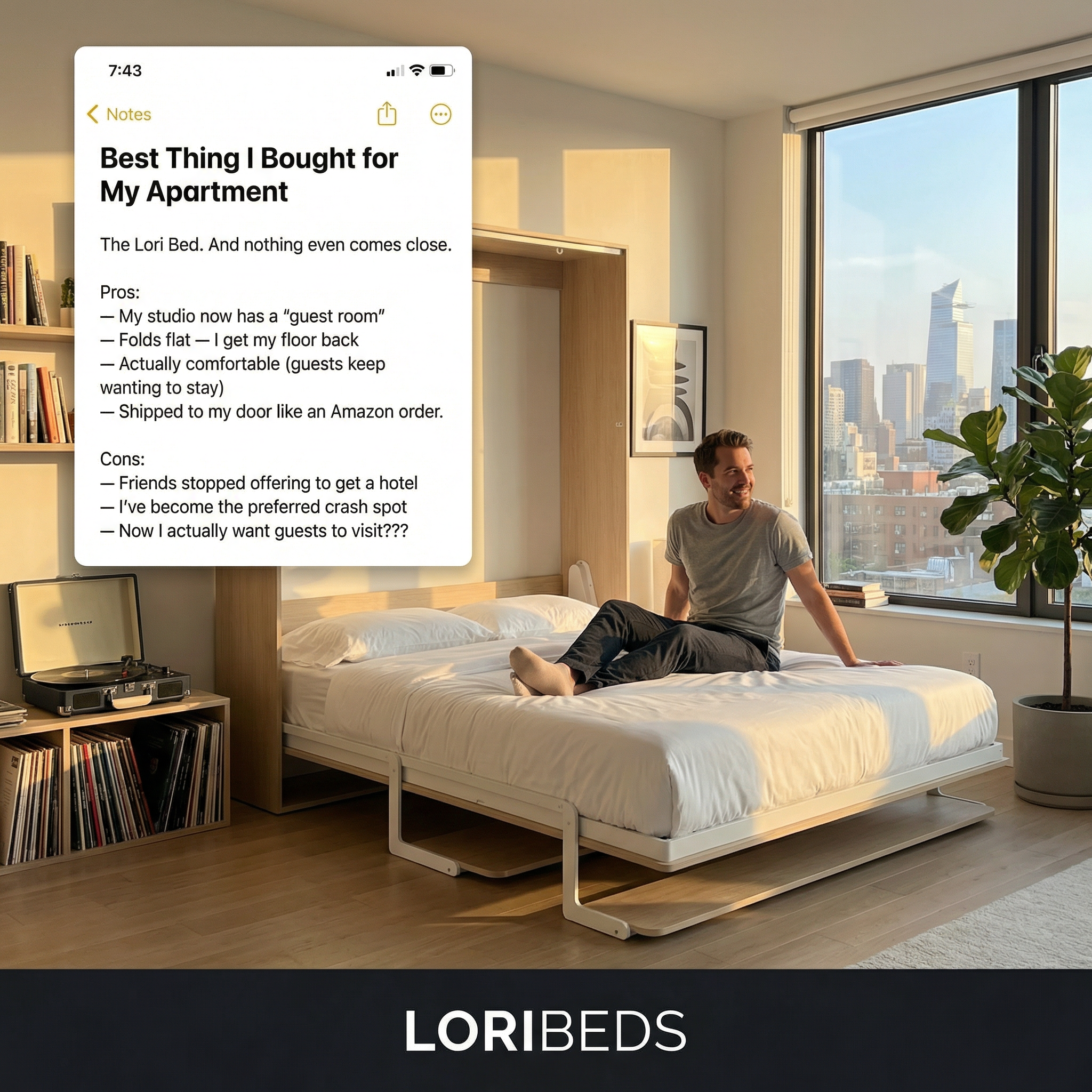 Notes-style static ad built for a home-goods brand