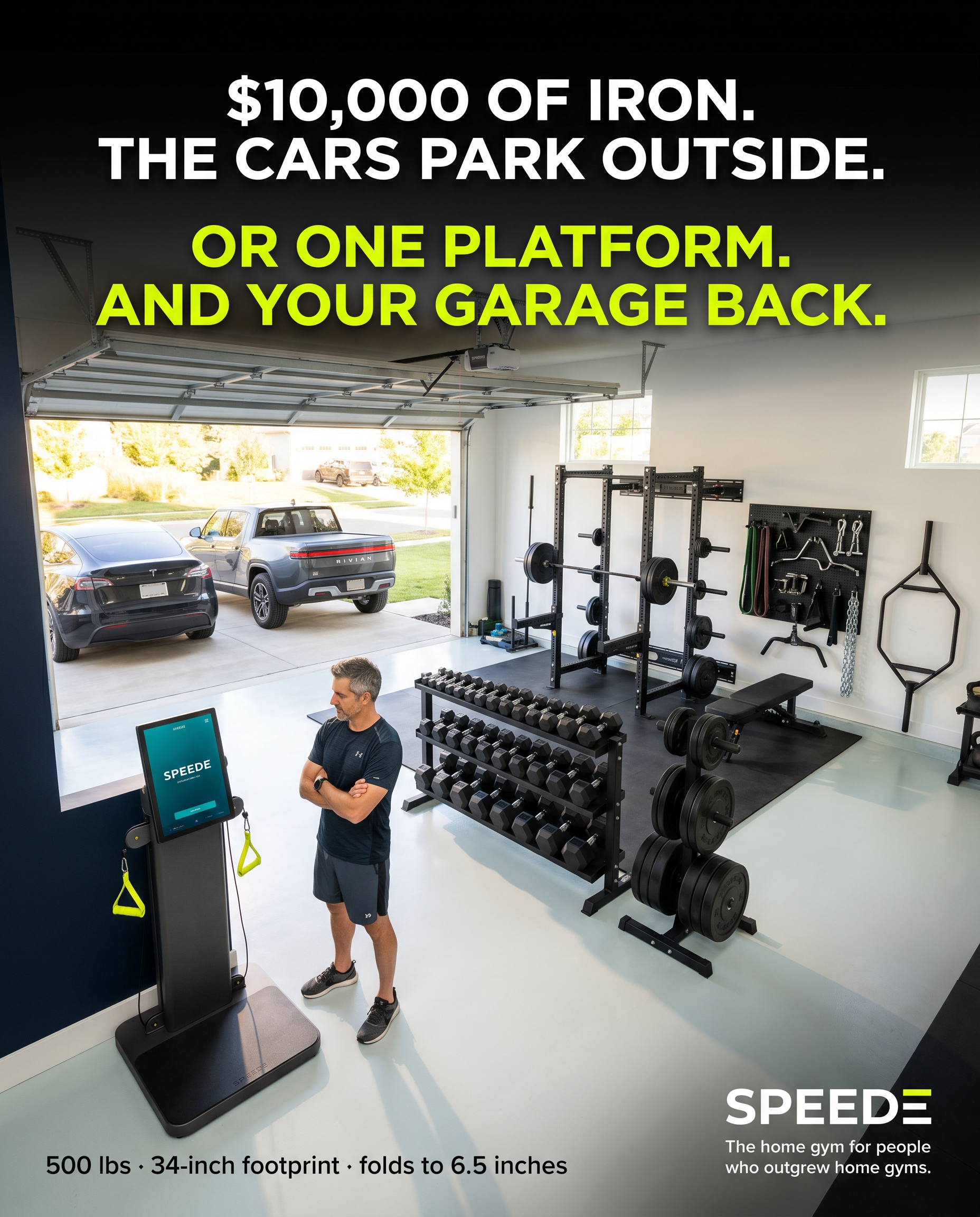 Comparison static ad built for a DTC home-gym brand