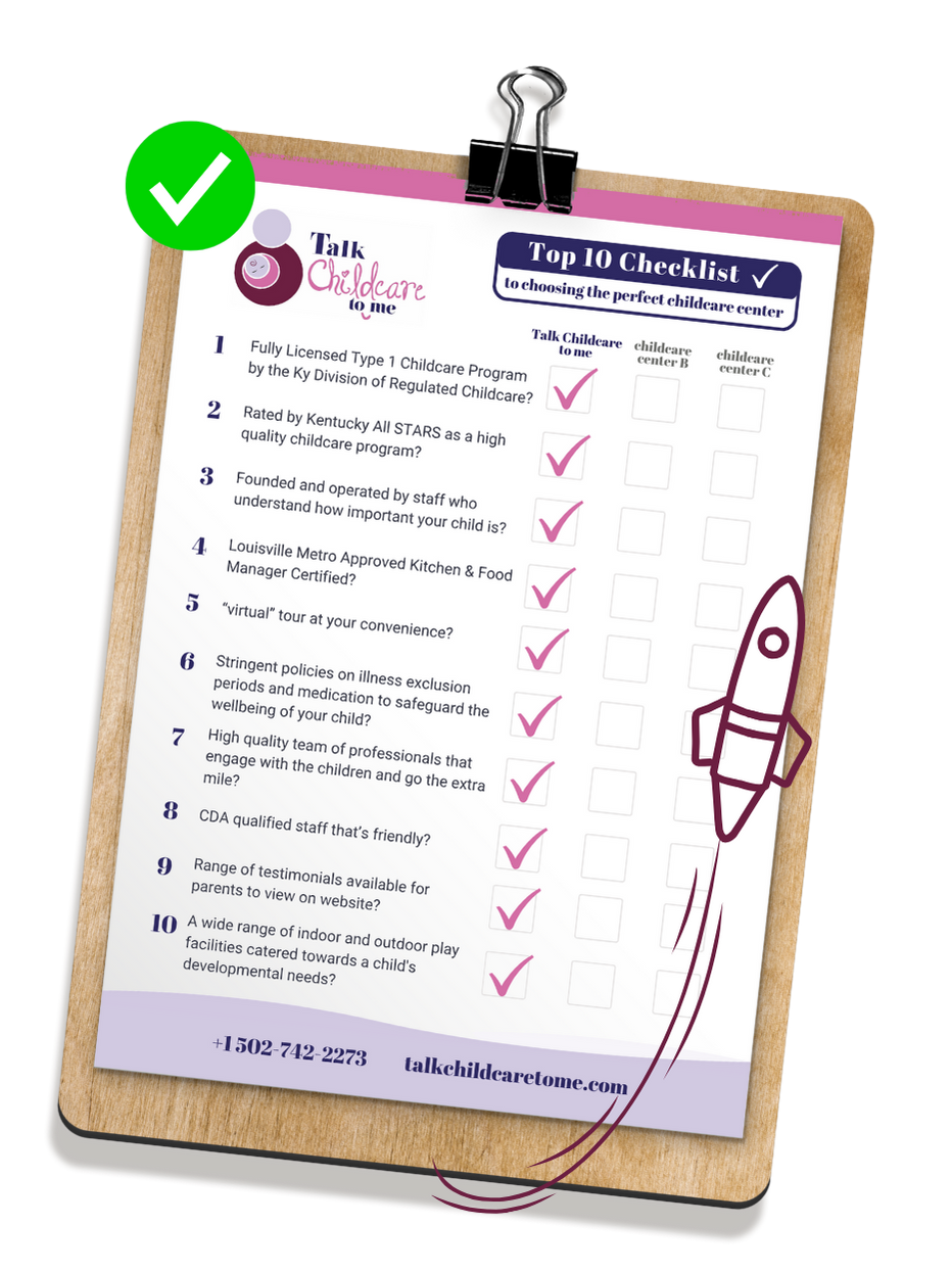 free top 10 checklist from Little  Talk Childcare to me