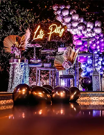 Stage Miami banquet hall decorated for an event