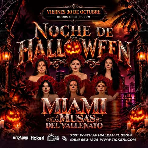 Halloween Night with Las Musas del Vallenato event flyer