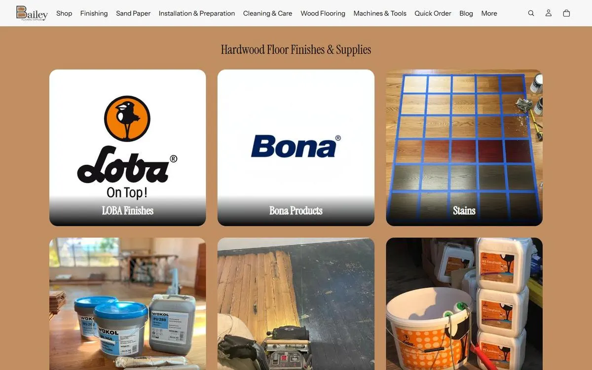 Bailey Flooring Supplies website homepage
