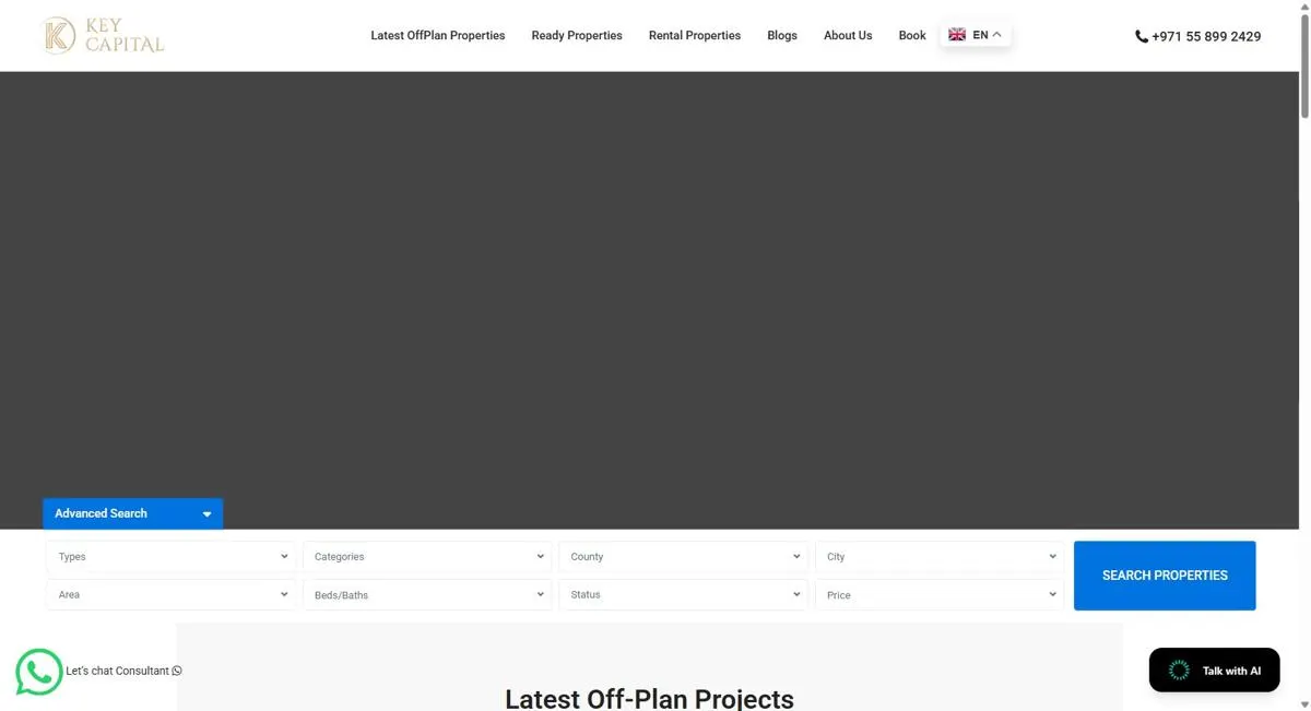 Key Capital Properties website homepage