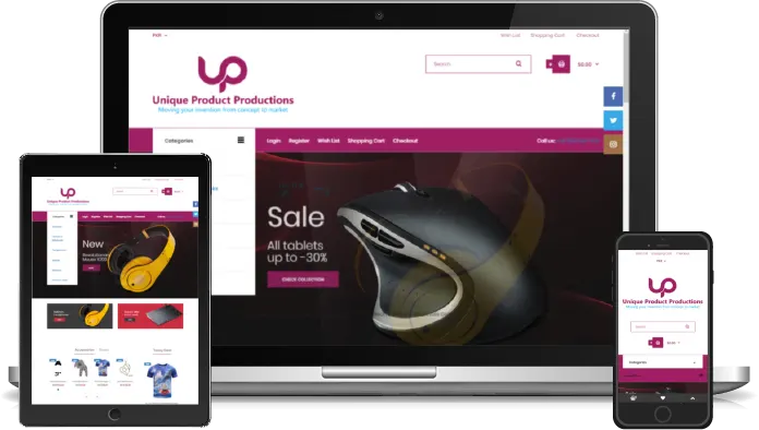 Unique Product Production online store built on Shopify