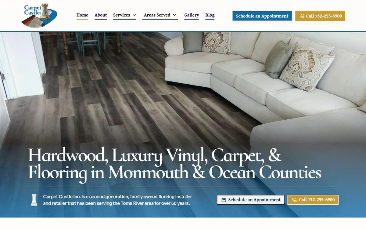 Carpet Castle website homepage