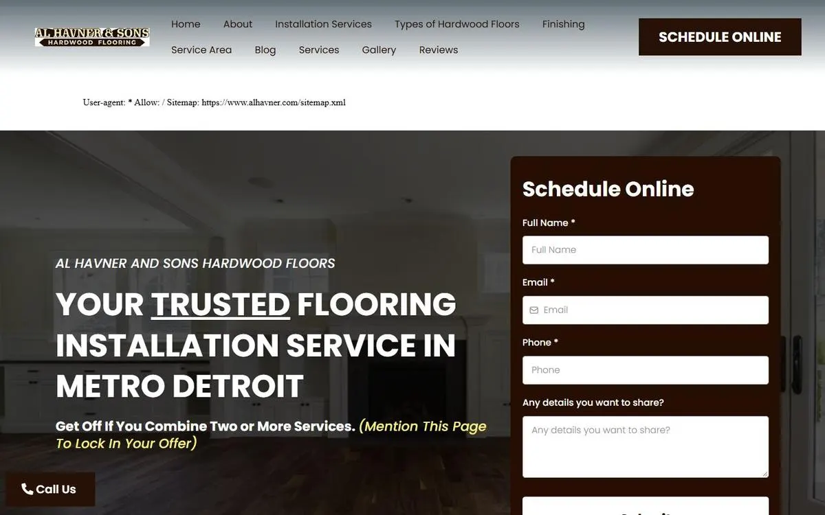 Al Havner & Sons website homepage