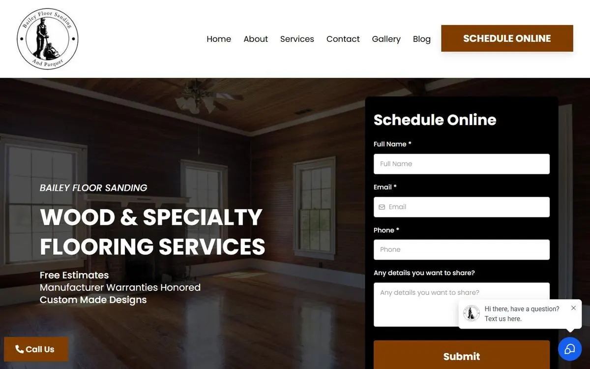 Bailey Floor Sanding website homepage