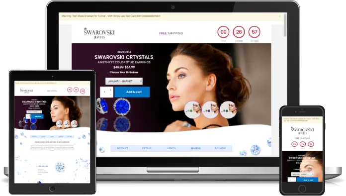 Swarovski Jewels product funnel built on ClickFunnels