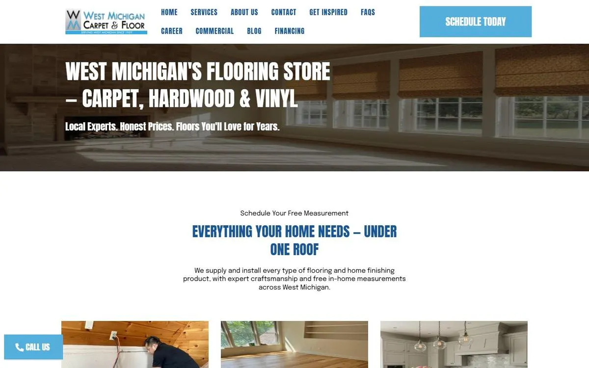 West Michigan Carpet & Floor website homepage