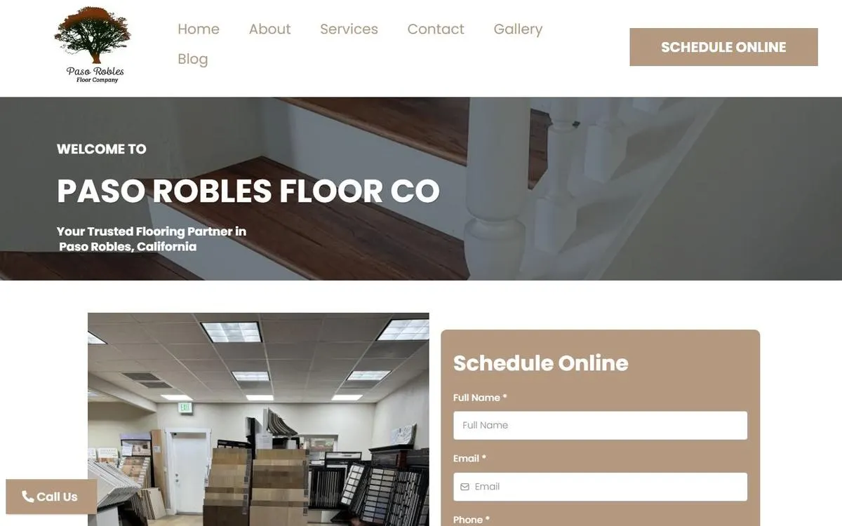 Paso Robles Floor Co website homepage