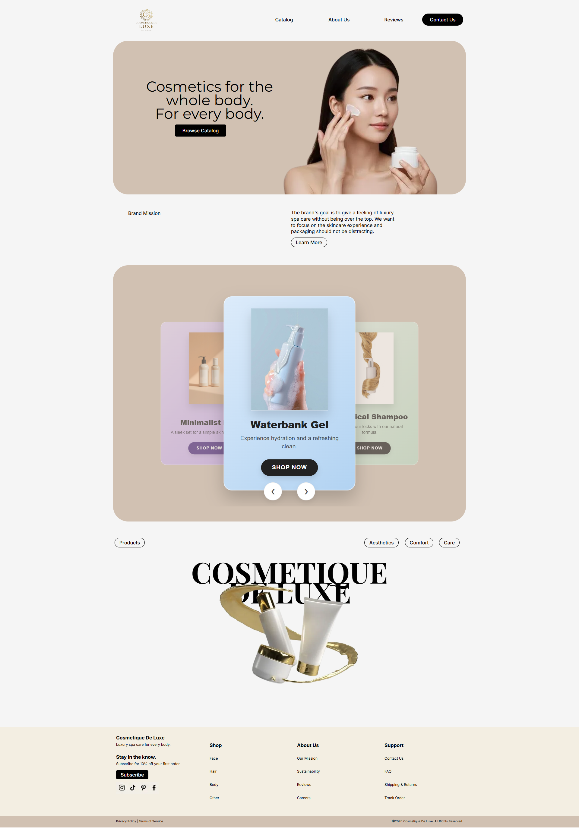 Cosmetique de Luxe full website design